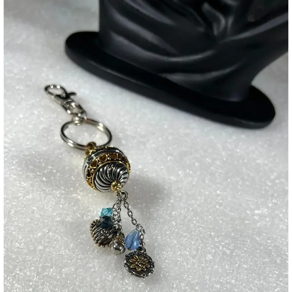 Retro Beaded Ball Hearts Keychain Bag Clip Jeans Clip Accessory NEW